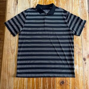 Nike Golf Tour‎ Performance Polo Shirt Mens XL Black Striped Dri Fit